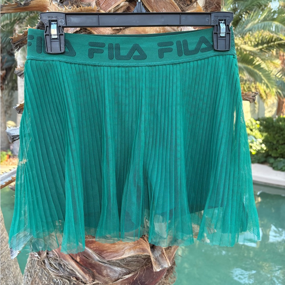 Fila Island Teal Pleated Mini Skirt